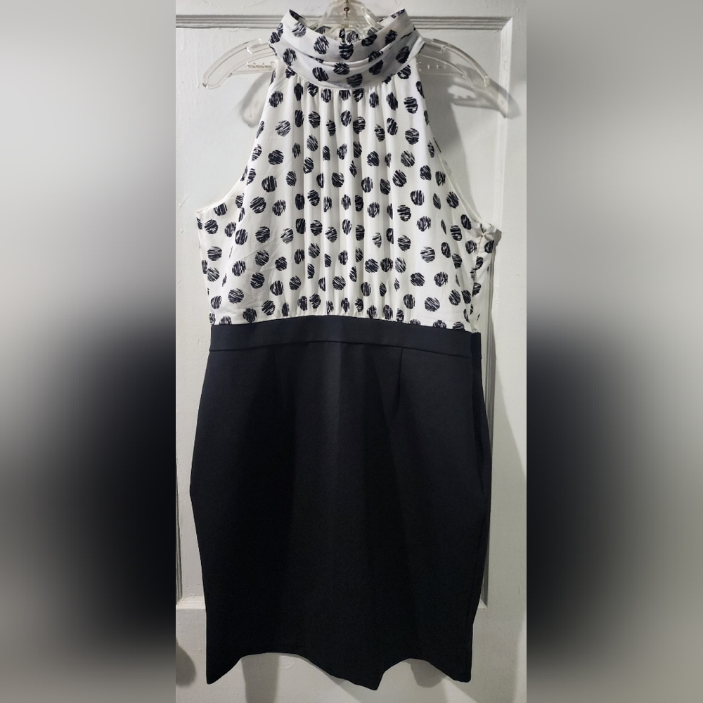 🌟New York & Company Black & White Printed Sheath Dress - Size 16 ✨